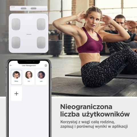 WAGA ŁAZIENKOWA Z POMIAREM TKANKI TŁUSZCZOWEJ I SKŁADU CIAŁA, SMART, BT, KLAUSBERG KB-7853 BIAŁA WAGA ŁAZIENKOWA Z POMIAREM TKANKI TŁUSZCZOWEJ I SKŁADU CIAŁA, SMART, BT, KLAUSBERG KB-7853 BIAŁA