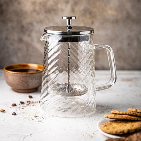 ZAPARZACZ DO KAWY HERBATY SZKLANY 1000ML FRENCH PRESS KLAUSBERG KB-7764 SREBRNY ZAPARZACZ DO KAWY HERBATY SZKLANY 1000ML FRENCH PRESS KLAUSBERG KB-7764 SREBRNY