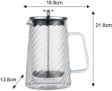 ZAPARZACZ DO KAWY HERBATY SZKLANY 1000ML FRENCH PRESS KLAUSBERG KB-7764 SREBRNY ZAPARZACZ DO KAWY HERBATY SZKLANY 1000ML FRENCH PRESS KLAUSBERG KB-7764 SREBRNY