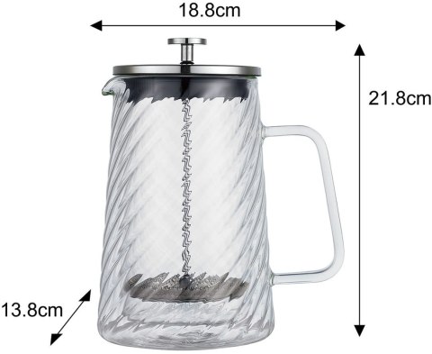 ZAPARZACZ DO KAWY HERBATY SZKLANY 1000ML FRENCH PRESS KLAUSBERG KB-7764 SREBRNY ZAPARZACZ DO KAWY HERBATY SZKLANY 1000ML FRENCH PRESS KLAUSBERG KB-7764 SREBRNY