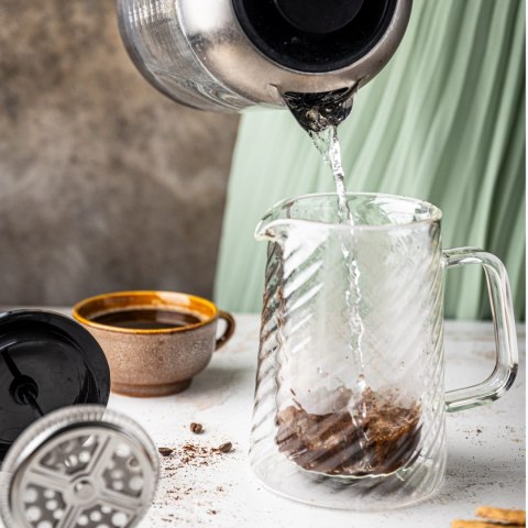 ZAPARZACZ DO KAWY HERBATY SZKLANY 1000ML FRENCH PRESS KLAUSBERG KB-7764 SREBRNY ZAPARZACZ DO KAWY HERBATY SZKLANY 1000ML FRENCH PRESS KLAUSBERG KB-7764 SREBRNY