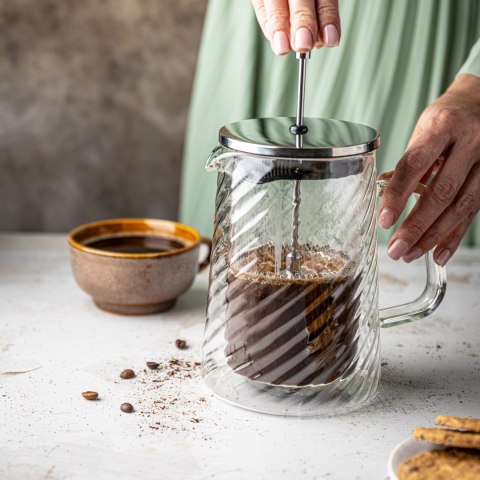 ZAPARZACZ DO KAWY HERBATY SZKLANY 1000ML FRENCH PRESS KLAUSBERG KB-7764 SREBRNY ZAPARZACZ DO KAWY HERBATY SZKLANY 1000ML FRENCH PRESS KLAUSBERG KB-7764 SREBRNY