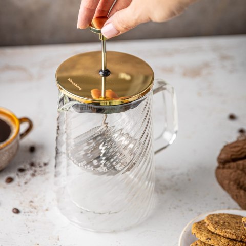 ZAPARZACZ DO KAWY HERBATY SZKLANY 350ML FRENCH PRESS KLAUSBERG KB-7765 ZŁOTY ZAPARZACZ DO KAWY HERBATY SZKLANY 350ML FRENCH PRESS KLAUSBERG KB-7765 ZŁOTY