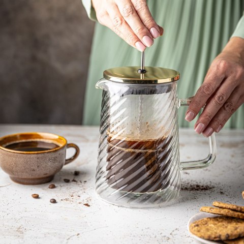 ZAPARZACZ DO KAWY HERBATY SZKLANY 600ML FRENCH PRESS KLAUSBERG KB-7766 ZŁOTY ZAPARZACZ DO KAWY HERBATY SZKLANY 600ML FRENCH PRESS KLAUSBERG KB-7766 ZŁOTY