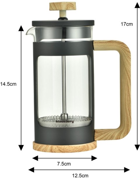 ZAPARZACZ DO KAWY/HERBATY 0,35L FRENCH PRESS KLAUSBERG KB-7679 ZAPARZACZ DO KAWY/HERBATY 0,35L FRENCH PRESS KLAUSBERG KB-7679