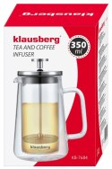 ZAPARZACZ DO KAWY/HERBATY 0,35L FRENCH PRESS KLAUSBERG KB-7684 ZAPARZACZ DO KAWY/HERBATY 0,35L FRENCH PRESS KLAUSBERG KB-7684