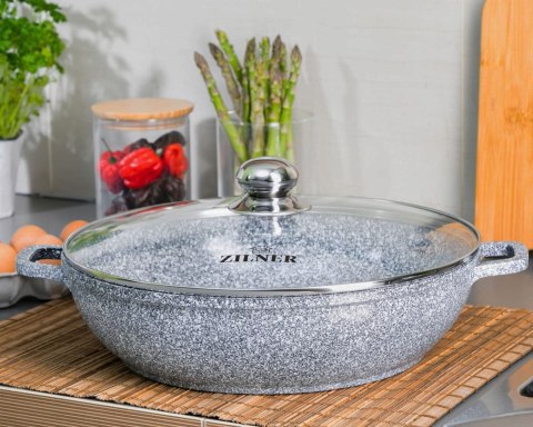 ZESTAW 2 GARNKÓW WOKÓW Z POWŁOKĄ MARMUROWĄ 28 / 32CM ZILNER GREY ZL-8609 ZESTAW 2 GARNKÓW WOKÓW Z POWŁOKĄ MARMUROWĄ 28 / 32CM ZILNER GREY ZL-8609