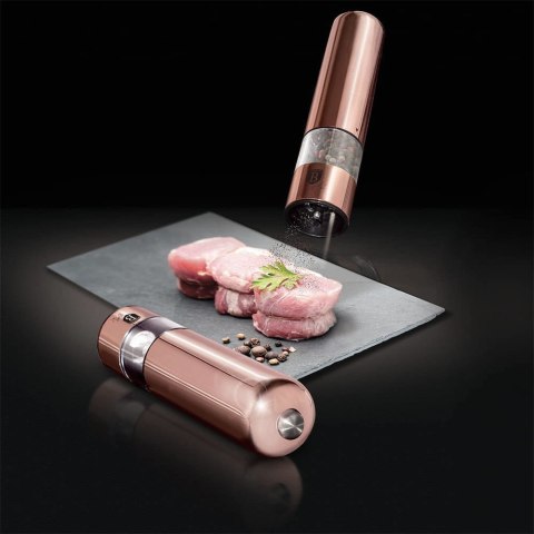 ZESTAW 2 MŁYNKÓW ELEKTRYCZNYCH DO PIEPRZU I SOLI BERLINGER HAUS ROSE GOLD BH-1905 ZESTAW 2 MŁYNKÓW ELEKTRYCZNYCH DO PIEPRZU I SOLI BERLINGER HAUS ROSE GOLD BH-1905