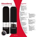 ZESTAW 2 MŁYNKÓW ELEKTRYCZNYCH DO SOLI PIEPRZU LED KLAUSBERG KB-7574 ZESTAW 2 MŁYNKÓW ELEKTRYCZNYCH DO SOLI PIEPRZU LED KLAUSBERG KB-7574