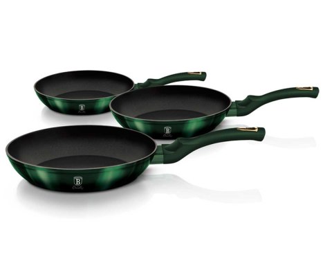 ZESTAW 3 PATELNI GRANITOWYCH 20/24/28CM BERLINGER HAUS METALLIC EMERALD BH-6168 ZESTAW 3 PATELNI GRANITOWYCH 20/24/28CM BERLINGER HAUS METALLIC EMERALD BH-6168