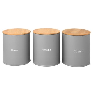 ZESTAW 3 POJEMNIKÓW KAWA HERBATA CUKIER BRUNBESTE BB-1632