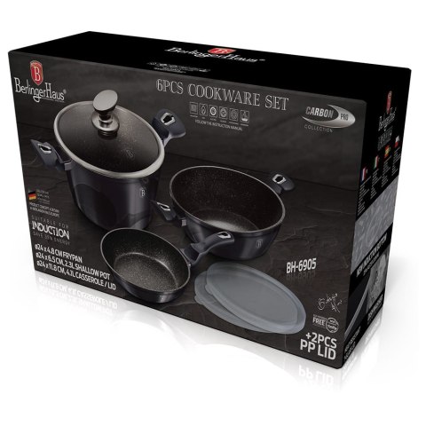 ZESTAW GARNKÓW Z POWŁ. GRANITOWĄ 6 EL. BERLINGER HAUS Carbon Pro BH-6905