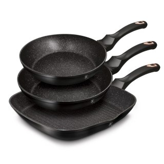 ZESTAW PATELNI 3-EL. 20/24/28cm BERLINGER HAUS BLACK ROSE BH-6156