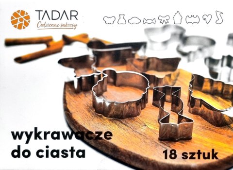 ZESTAW WYKRAWACZY DO CIASTA 18 ELE. 9 WZORÓW TADAR TD-2924 ZESTAW WYKRAWACZY DO CIASTA 18 ELE. 9 WZORÓW TADAR TD-2924
