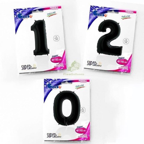 Balon Foliowy Cyfra 4, Czarna, 102cm Grabo Balon Foliowy Cyfra 4, Czarna, 102cm Grabo
