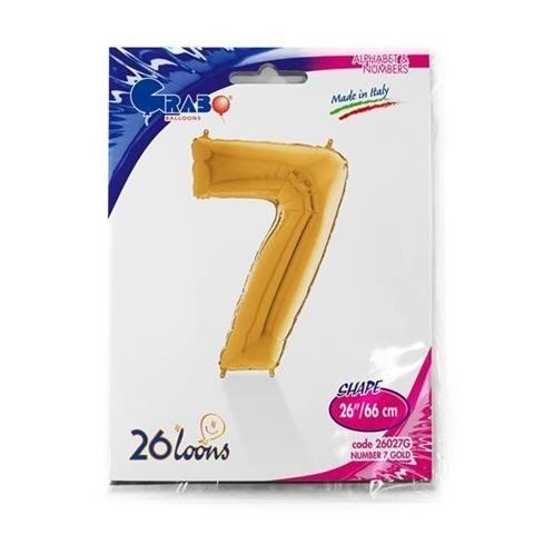 Balon Foliowy Cyfra 7, Złota, 66 cm Grabo Balon Foliowy Cyfra 7, Złota, 66 cm Grabo