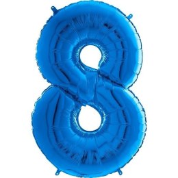 Balon Foliowy Cyfra 8 Niebieska - 102 cm Grabo