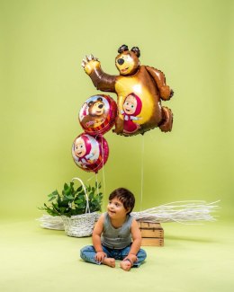 Balon Foliowy Masha i Niedźwiedź - 46 cm Grabo okrągły