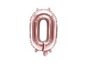 Balon foliowy Cyfra '0', 35cm, różowe złoto Balon foliowy Cyfra '0', 35cm, różowe złoto