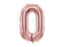 Balon foliowy Cyfra '0', 86cm, różowe złoto Balon foliowy Cyfra '0', 86cm, różowe złoto