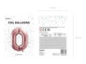 Balon foliowy Cyfra '0', 86cm, różowe złoto Balon foliowy Cyfra '0', 86cm, różowe złoto