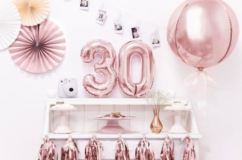 Balon foliowy Cyfra '3', 35cm, różowe złoto Balon foliowy Cyfra '3', 35cm, różowe złoto
