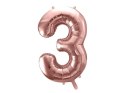 Balon foliowy Cyfra '3', 86cm, różowe złoto Balon foliowy Cyfra '3', 86cm, różowe złoto