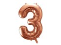 Balon foliowy Cyfra '3', 86cm, różowe złoto Balon foliowy Cyfra '3', 86cm, różowe złoto