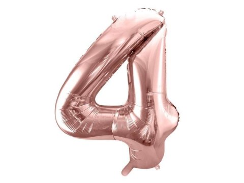 Balon foliowy Cyfra '4', 86cm, różowe złoto Balon foliowy Cyfra '4', 86cm, różowe złoto