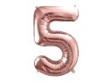 Balon foliowy Cyfra '5', 86cm, różowe złoto Balon foliowy Cyfra '5', 86cm, różowe złoto