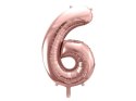 Balon foliowy Cyfra '6', 86cm, różowe złoto Balon foliowy Cyfra '6', 86cm, różowe złoto