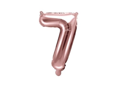 Balon foliowy Cyfra '7', 35cm, różowe złoto Balon foliowy Cyfra '7', 35cm, różowe złoto