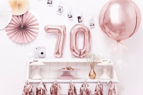 Balon foliowy Cyfra '7', 35cm, różowe złoto Balon foliowy Cyfra '7', 35cm, różowe złoto