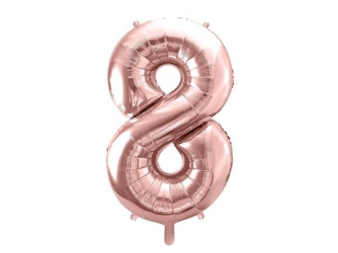 Balon foliowy Cyfra '8', 86cm, różowe złoto Balon foliowy Cyfra '8', 86cm, różowe złoto