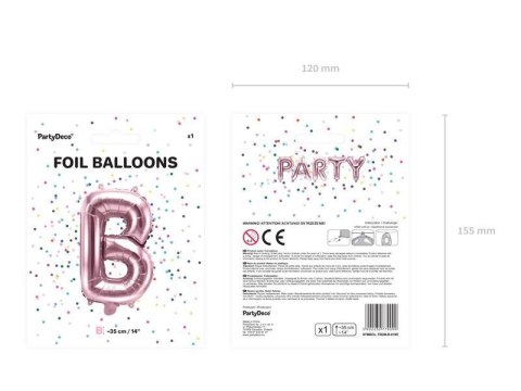 Balon foliowy Litera B, 35cm, Rose Gold różowe złoto Balon foliowy Litera B, 35cm, Rose Gold różowe złoto