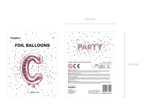 Balon foliowy Litera C, 35cm, Rose Gold różowe złoto Balon foliowy Litera C, 35cm, Rose Gold różowe złoto