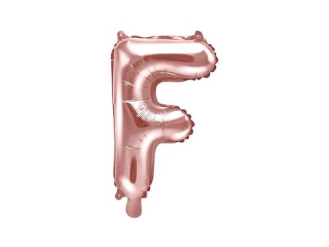 Balon foliowy Litera F, 35cm, Rose Gold różowe złoto Balon foliowy Litera F, 35cm, Rose Gold różowe złoto
