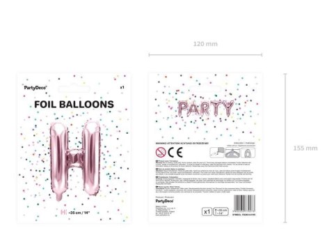 Balon foliowy Litera H, 35cm, Rose Gold różowe złoto Balon foliowy Litera H, 35cm, Rose Gold różowe złoto