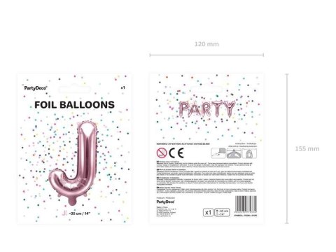 Balon foliowy Litera J, 35cm, Rose Gold różowe złoto Balon foliowy Litera J, 35cm, Rose Gold różowe złoto
