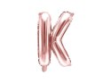 Balon foliowy Litera K, 35cm, Rose Gold różowe złoto