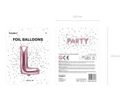 Balon foliowy Litera L, 35cm, Rose Gold różowe złoto