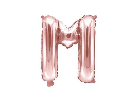 Balon foliowy Litera M, 35cm, Rose Gold różowe złoto Balon foliowy Litera M, 35cm, Rose Gold różowe złoto