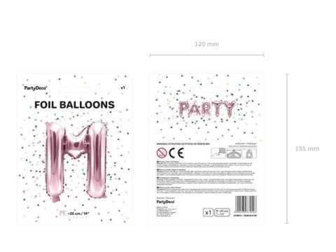Balon foliowy Litera M, 35cm, Rose Gold różowe złoto Balon foliowy Litera M, 35cm, Rose Gold różowe złoto