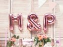 Balon foliowy Litera M, 35cm, Rose Gold różowe złoto