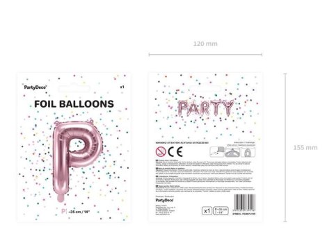 Balon foliowy Litera P, 35cm, Rose Gold różowe złoto Balon foliowy Litera P, 35cm, Rose Gold różowe złoto