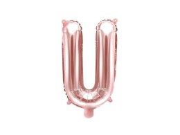 Balon foliowy Litera U, 35cm, Rose Gold różowe złoto