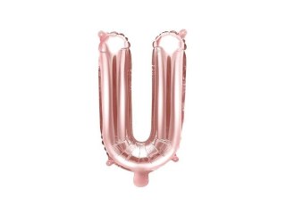 Balon foliowy Litera U, 35cm, Rose Gold różowe złoto