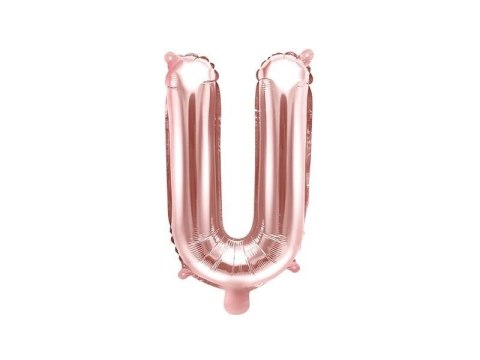 Balon foliowy Litera U, 35cm, Rose Gold różowe złoto