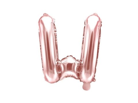 Balon foliowy Litera W, 35cm, Rose Gold różowe złoto Balon foliowy Litera W, 35cm, Rose Gold różowe złoto