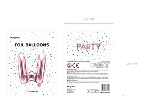 Balon foliowy Litera W, 35cm, Rose Gold różowe złoto Balon foliowy Litera W, 35cm, Rose Gold różowe złoto